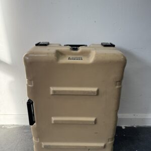 Tan Peli Hardigg Case with Wheels – Heavy Duty Waterproof Military Storage Trunk