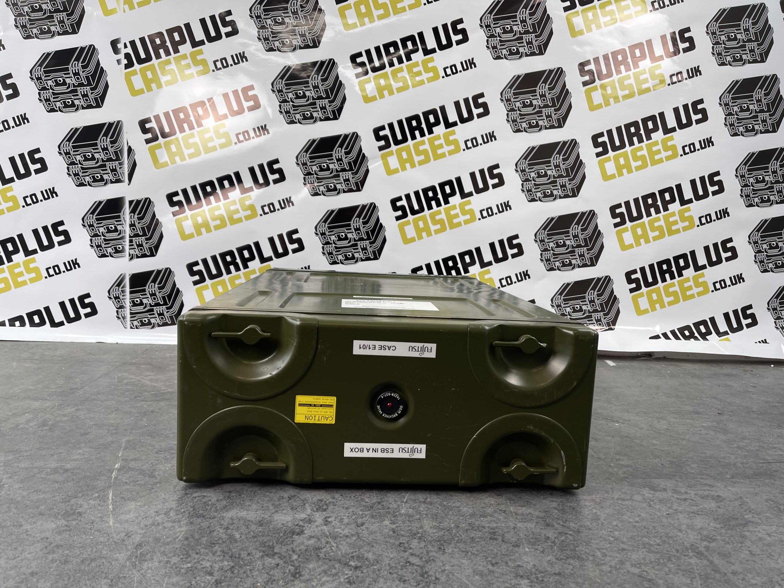 Green ex military server rack mount case, heavy duty transit case UK