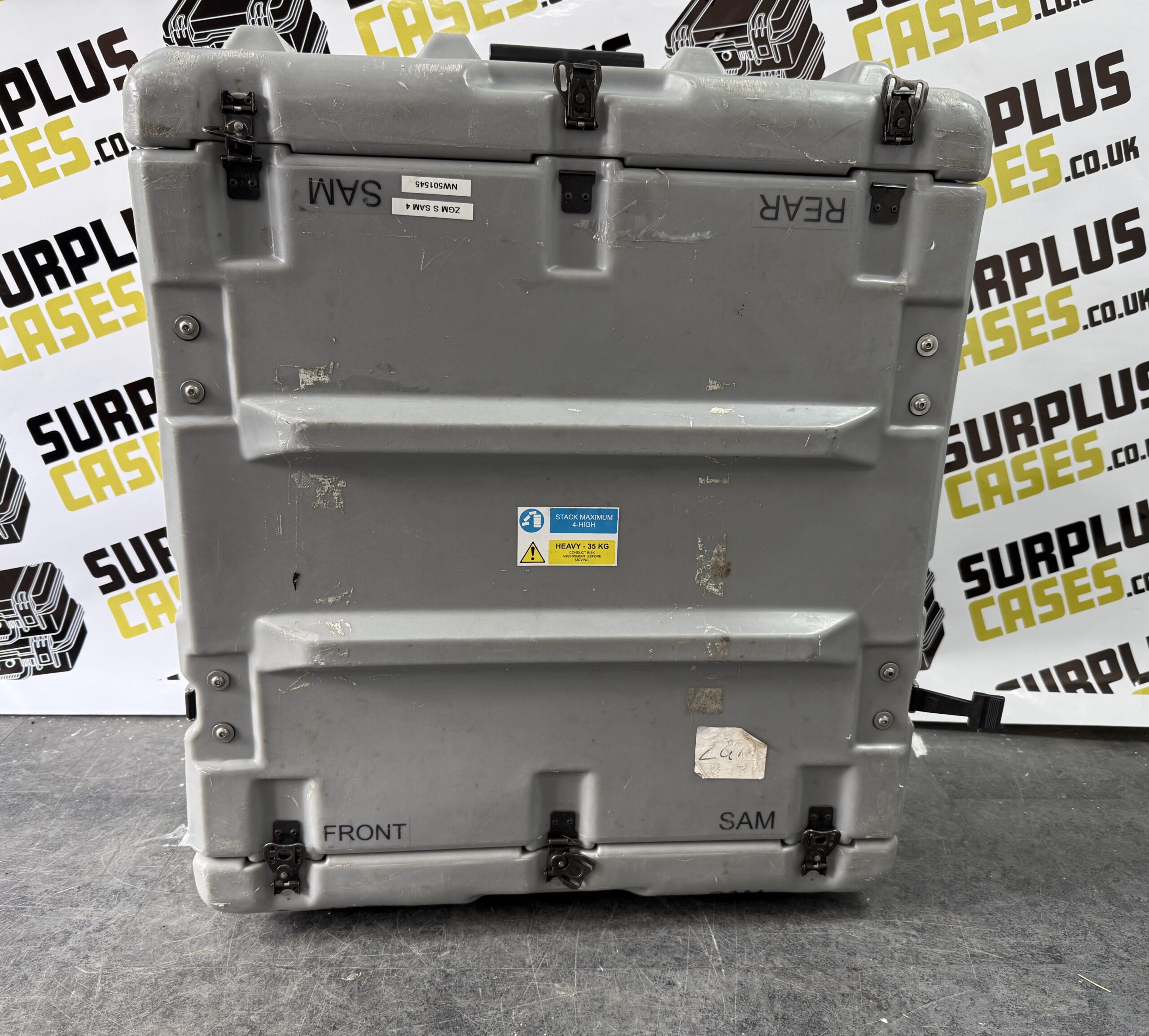 Ex military Peli Hardigg case detail showing latches and O-ring seal