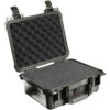 Peli 1400 Case | Waterproof Hard Case with Padlock Protectors — side view showing wheels and latches